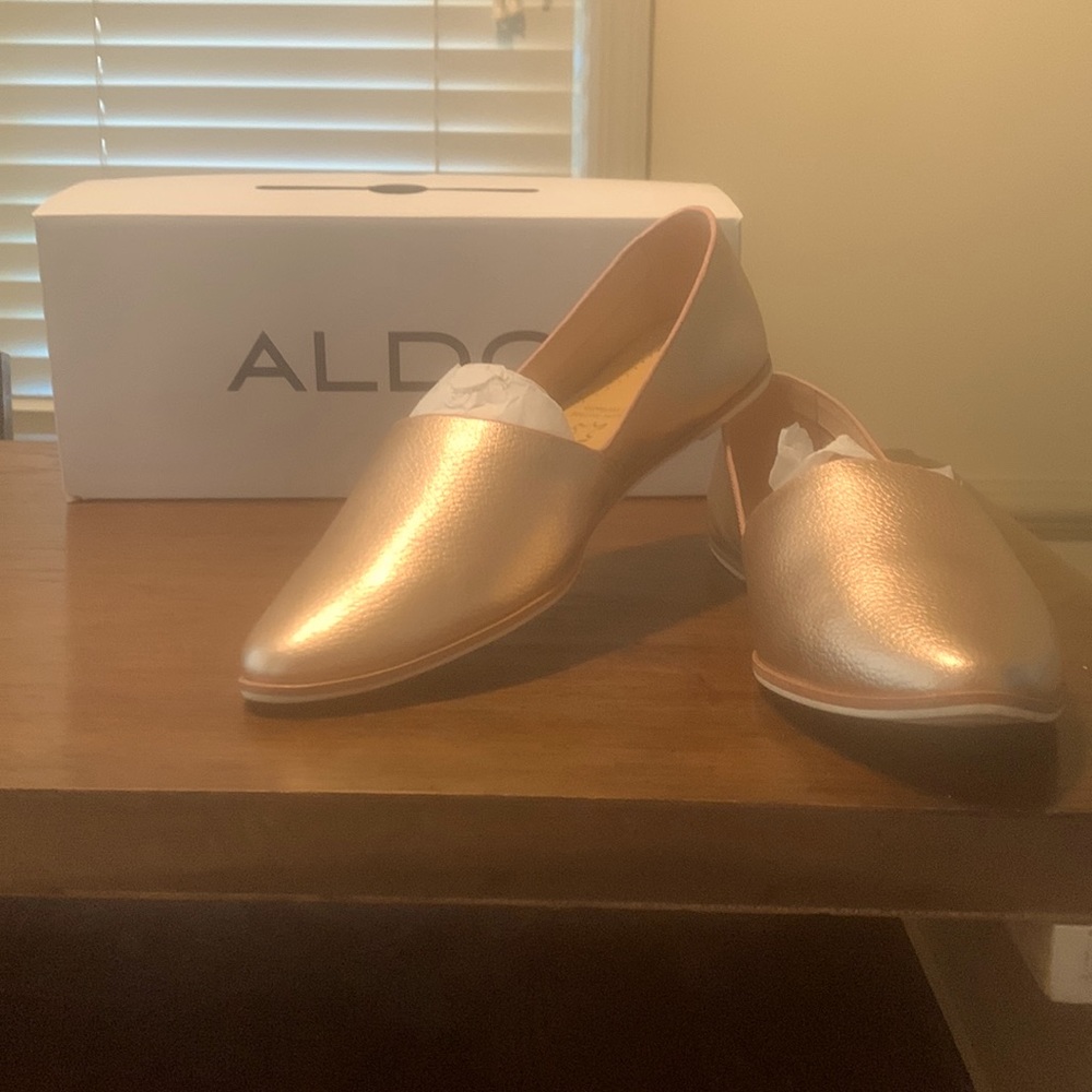 ALDO Blanchette Gold Flats 7.5